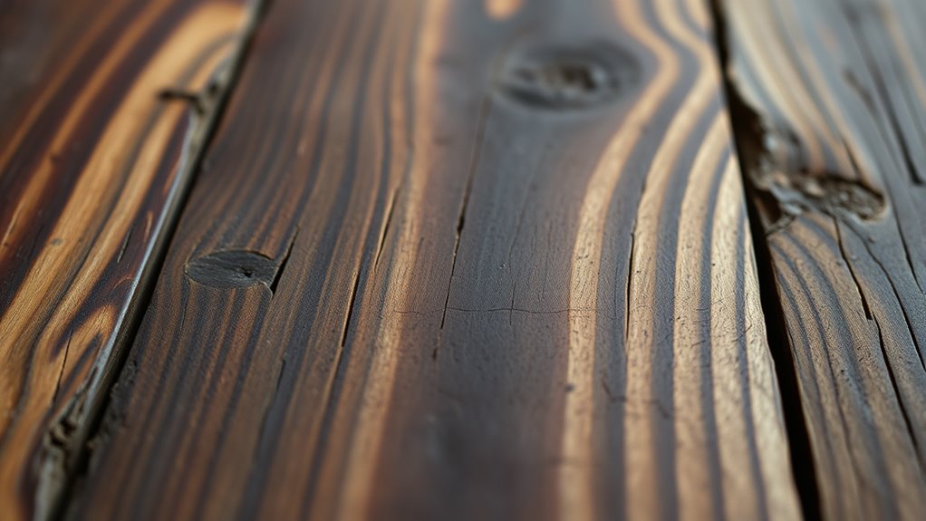 layered distressed wood finish