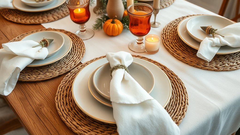 layered rustic table decor