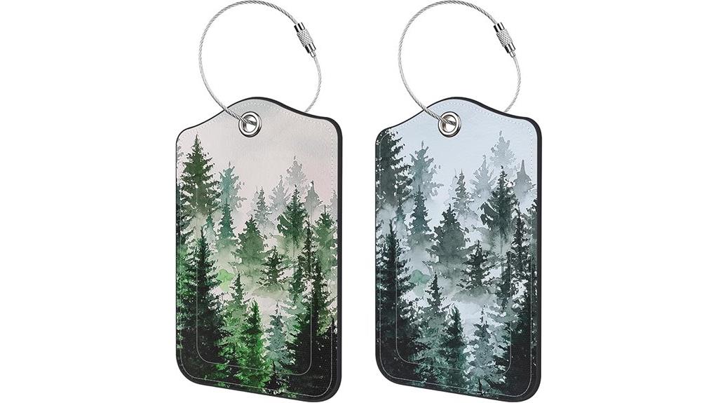 leather luggage tags set