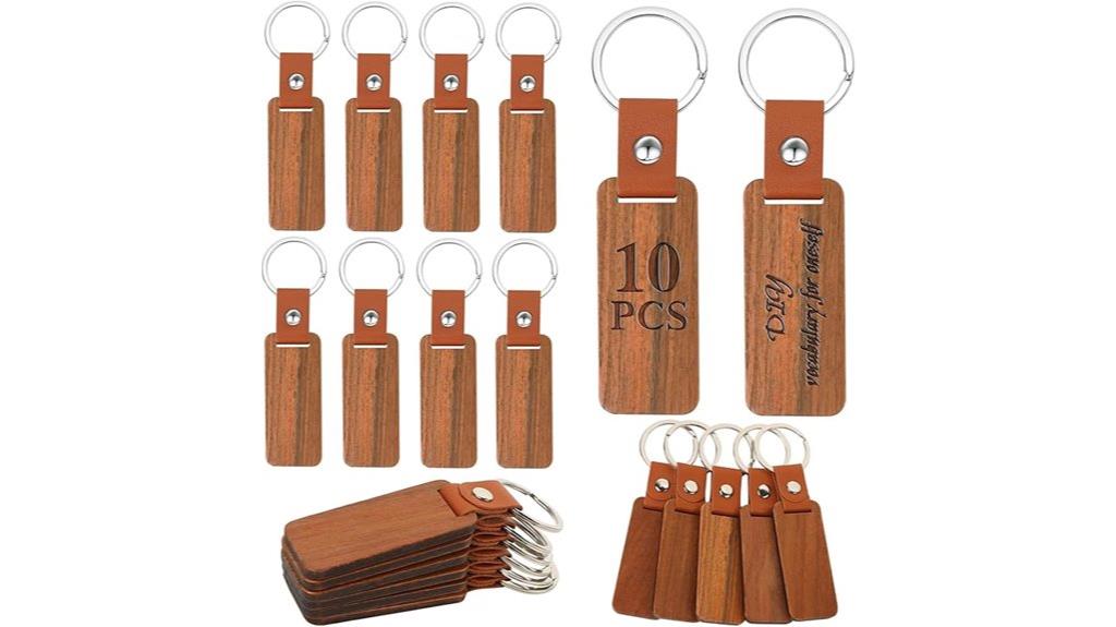 leather wood keychain blanks