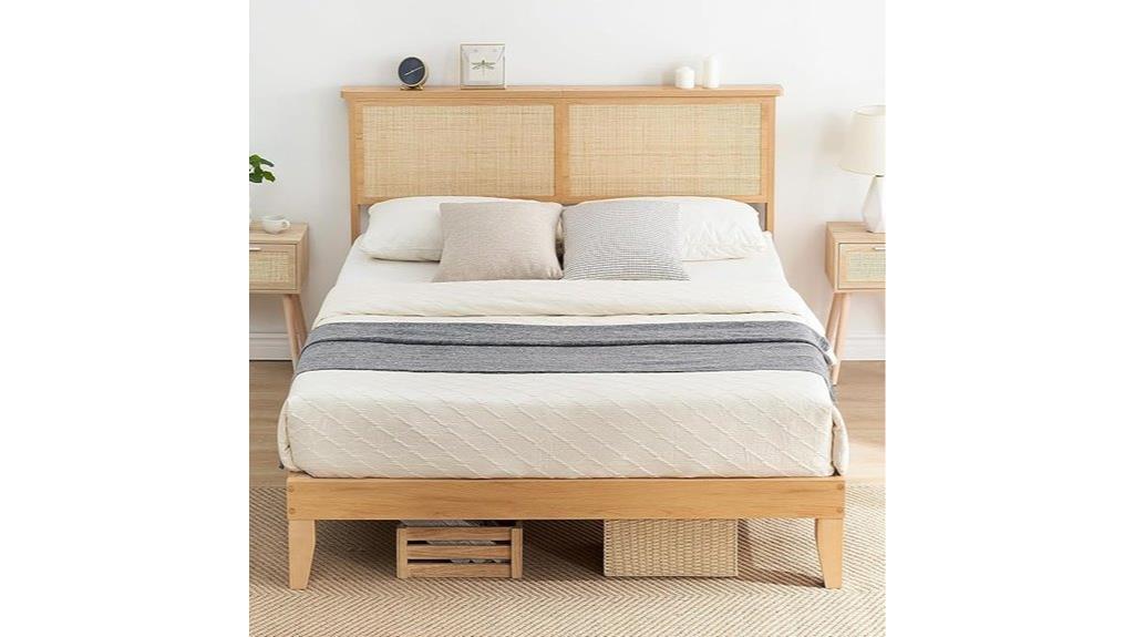 led lit rattan queen frame