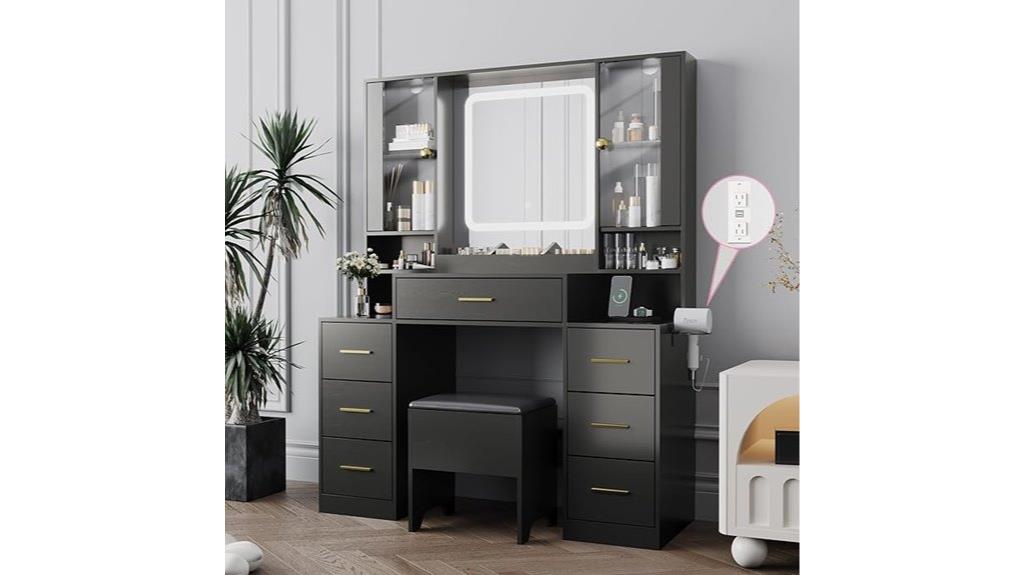 lighted makeup vanity set