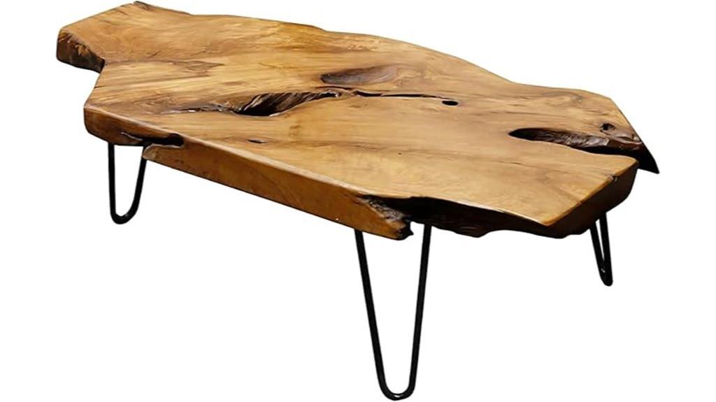 live edge wooden coffee table
