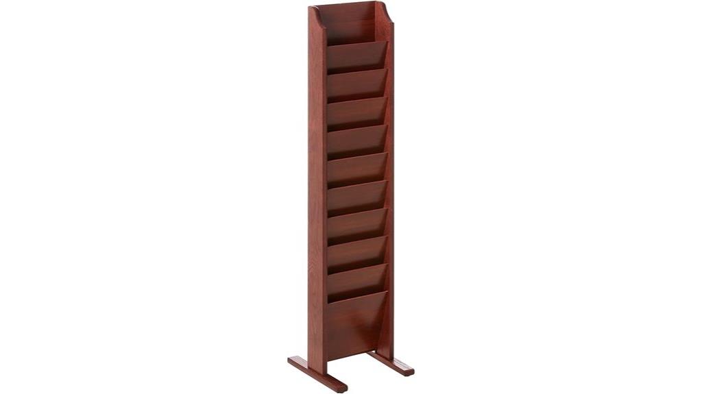 mahogany wooden magazine organizer