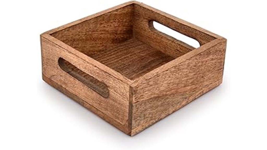 mango wood napkin holder