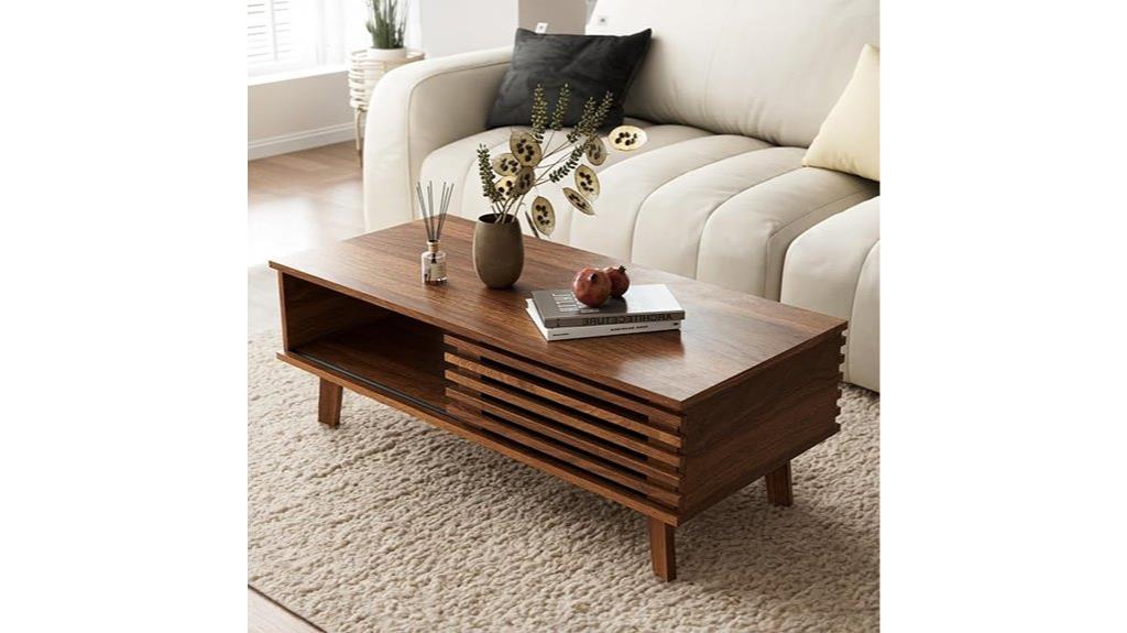 mid century coffee table with storage