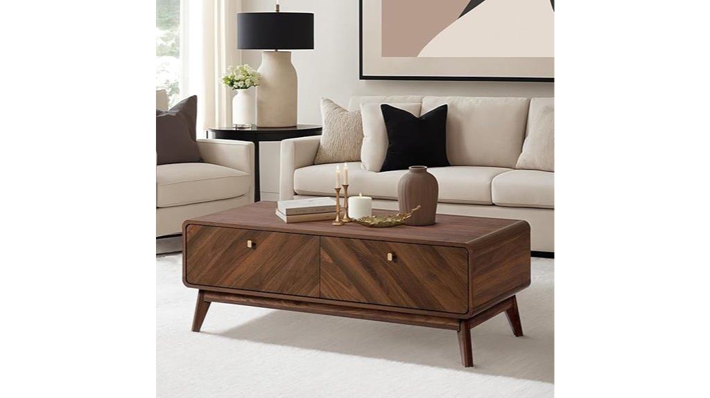 mid century wooden coffee table