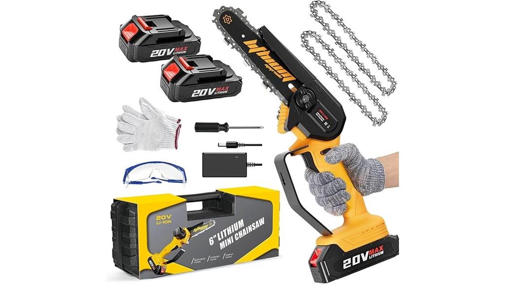 mini cordless chainsaw with batteries