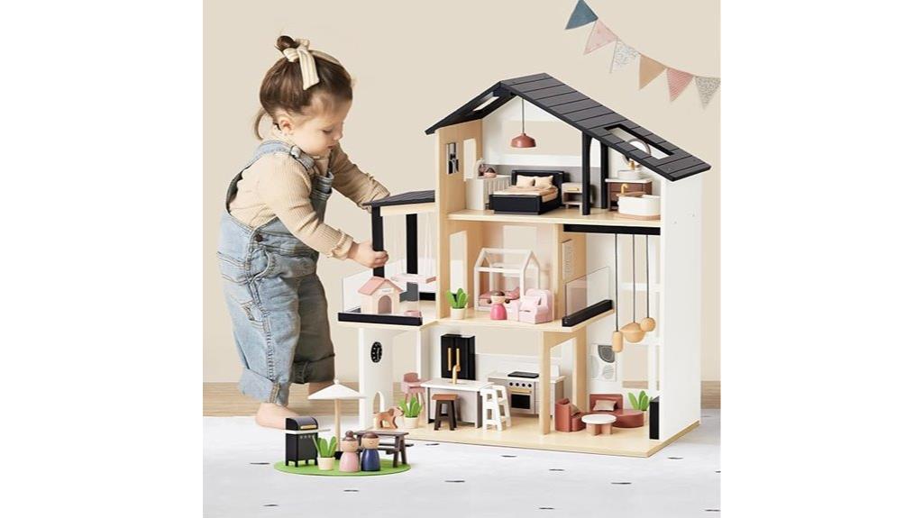 miniature dollhouse with furnishings