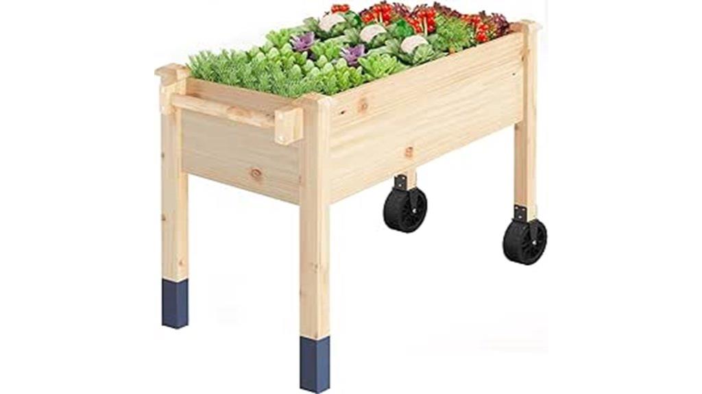 mobile wooden garden bed