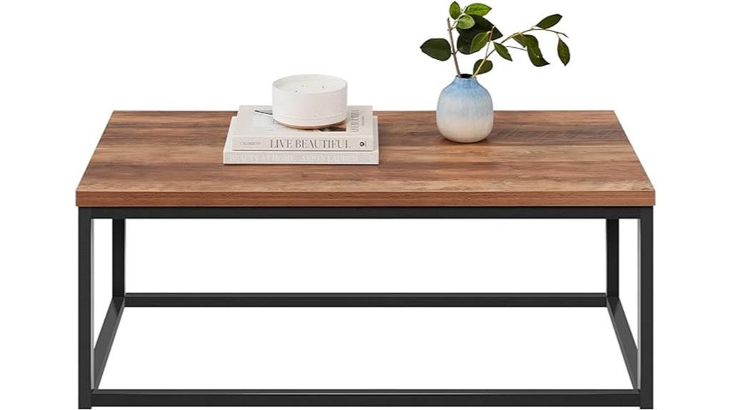 modern industrial wooden coffee table