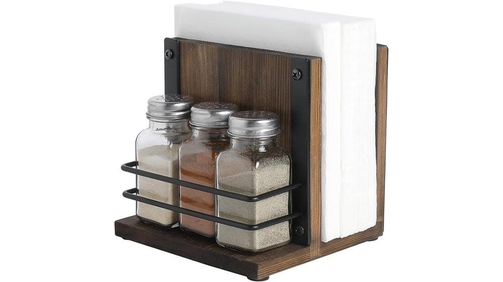 napkin holder with shakers