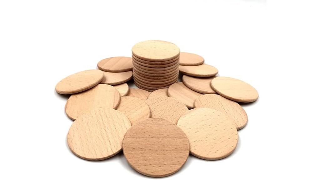 natural beech wood coins