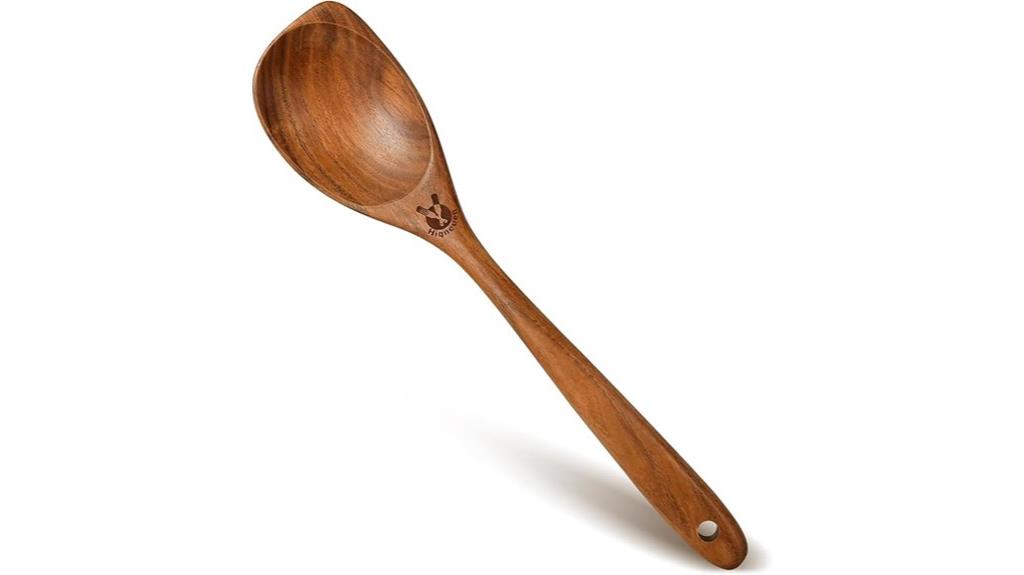 natural teak cooking spoons
