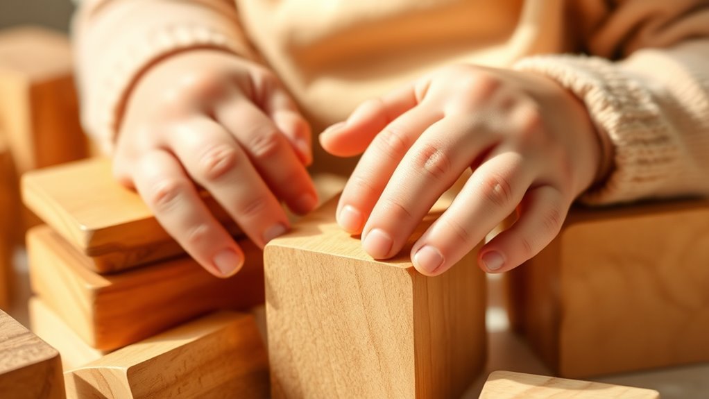 natural textured wooden sensory toys