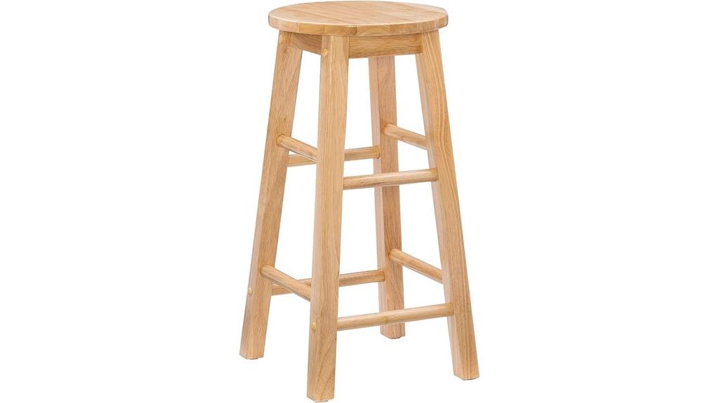 natural wood round seat