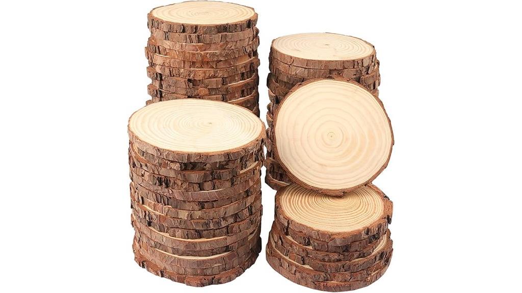 natural wood slices set