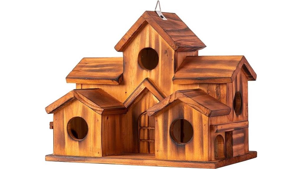 outdoor 5 hole birdhouse set