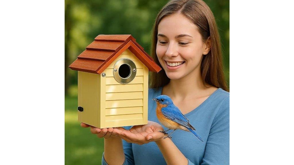 outdoor bird house features