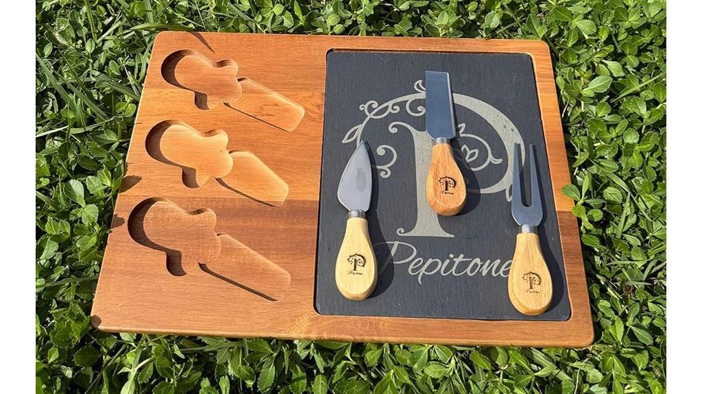 personalized cheese serving set