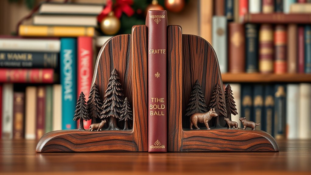 personalized handmade wooden bookends