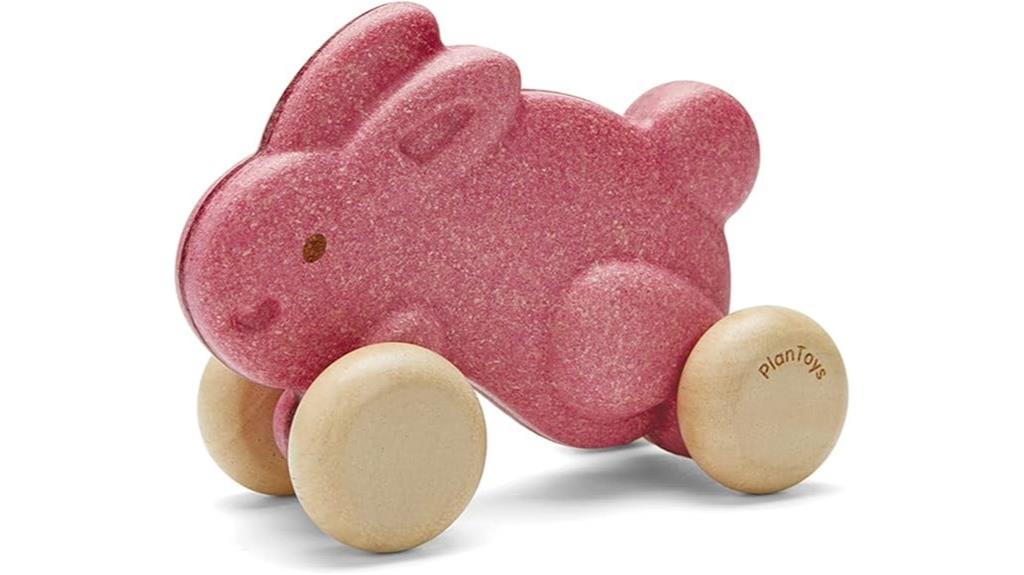 pink bunny push toy