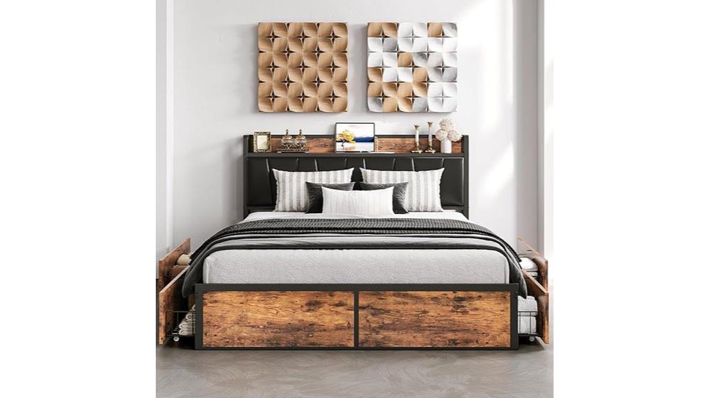 queen bed with storage