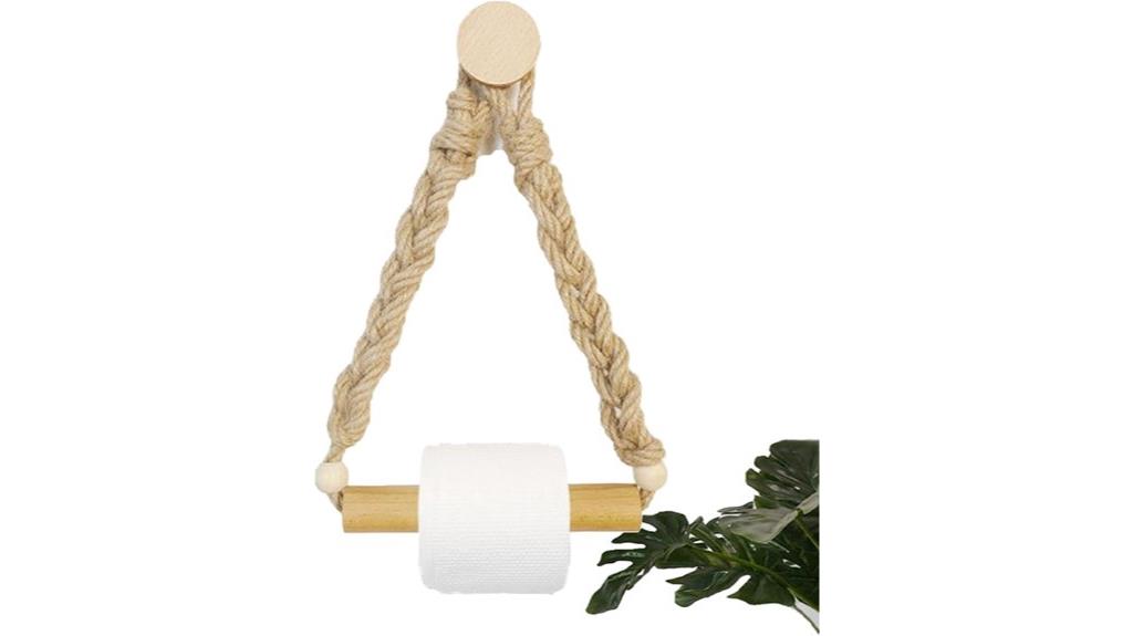 rattan wall mounted toilet holder