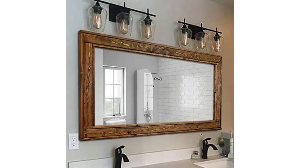 reclaimed herringbone wooden mirror