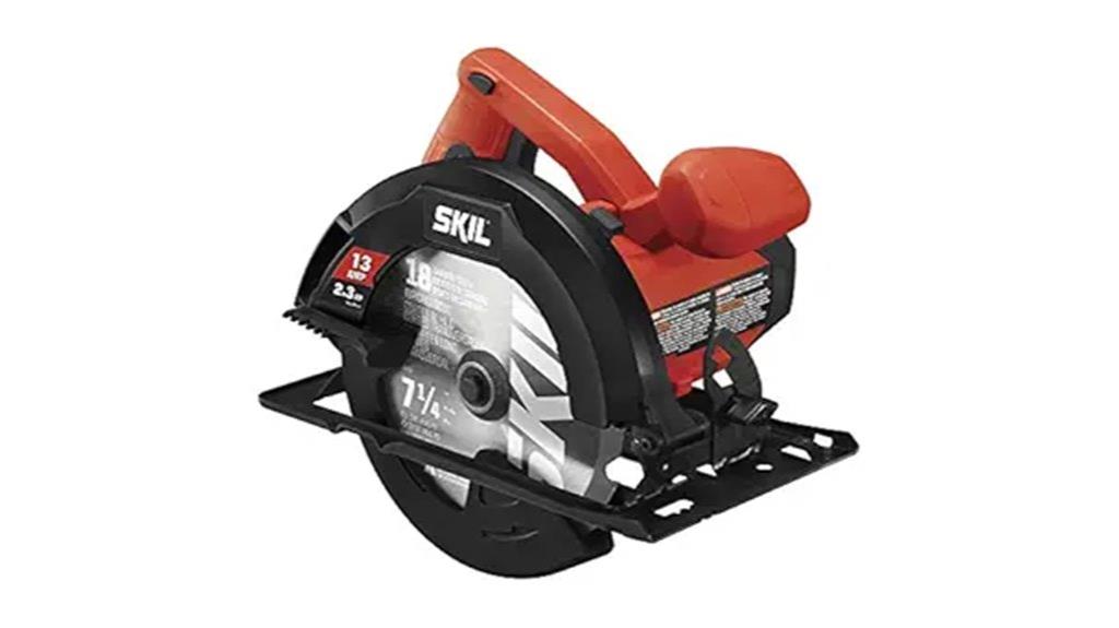 red 13 amp circular saw