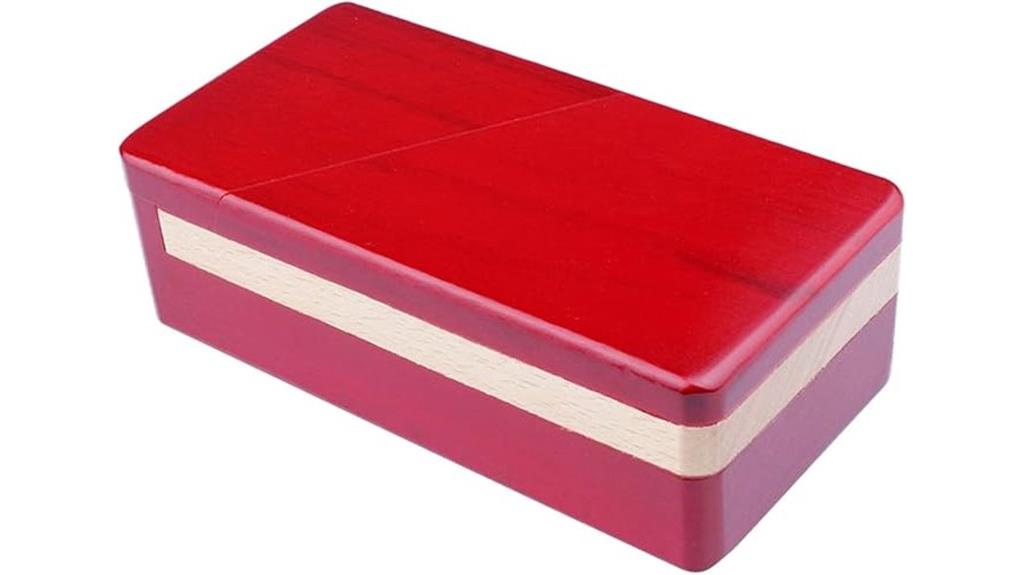 red wooden secret puzzle