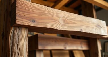 refined wood beam wrapping