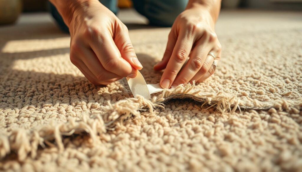 repairing frayed carpet edges