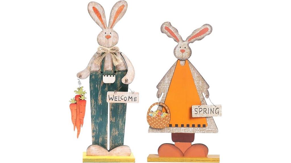 retro bunny wooden decor