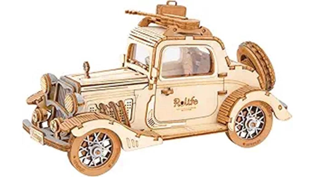 retro car wooden puzzle