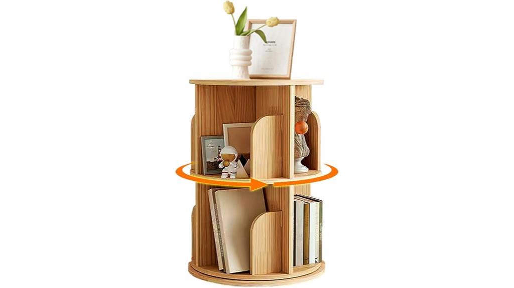 rotating round kids bookshelf