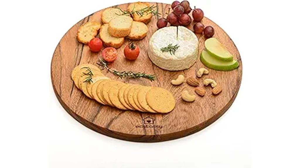 round acacia wood board