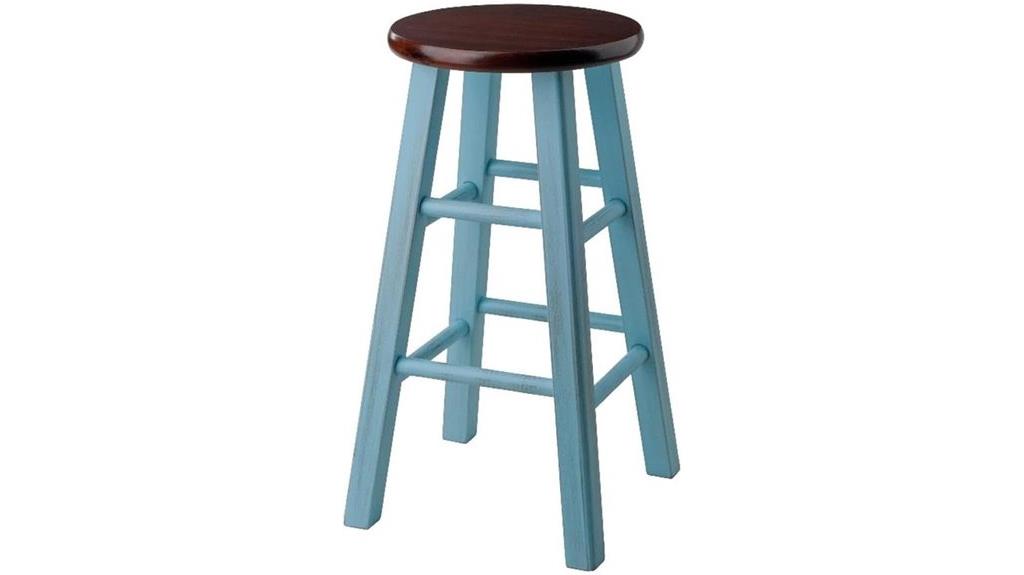 rustic blue walnut stool