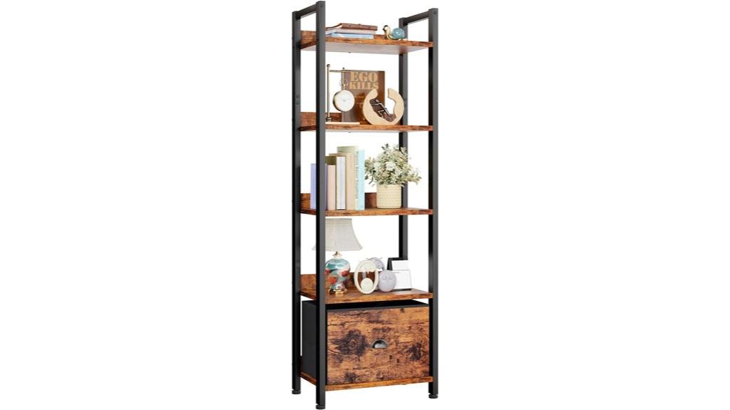 rustic brown 5 tier organizer