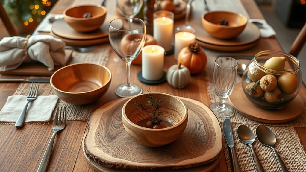 rustic eco friendly wooden tableware