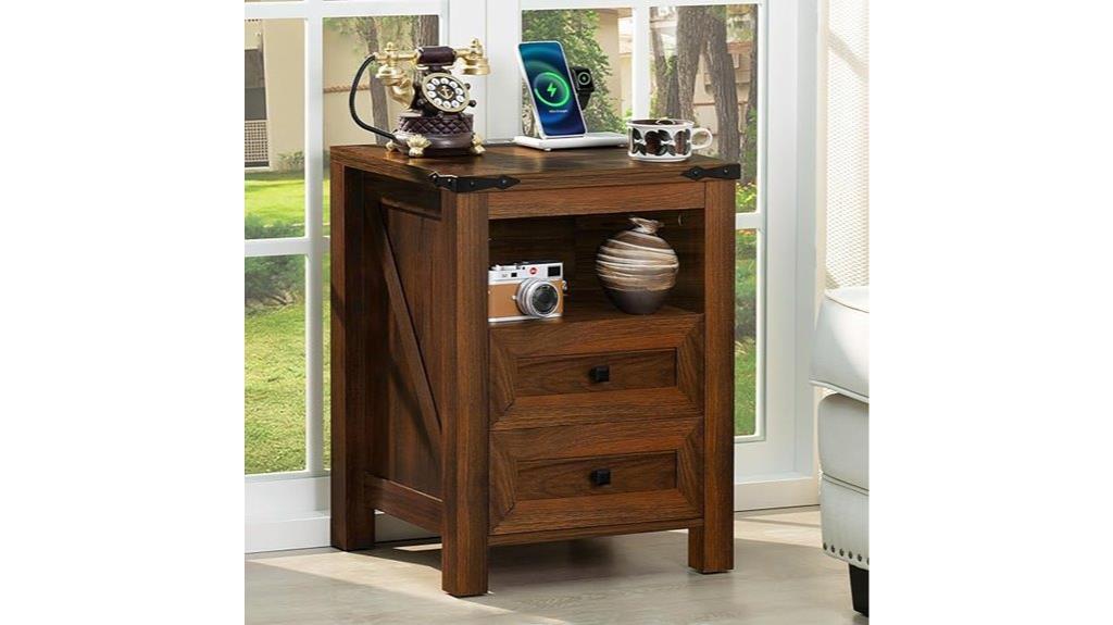 rustic nightstand with usb