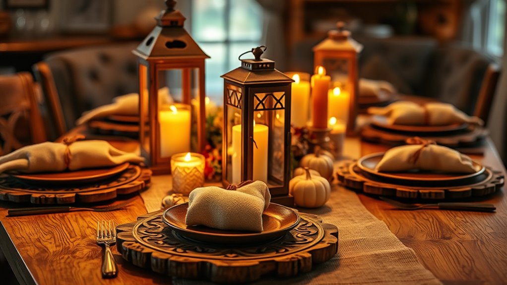 rustic warm candle glow
