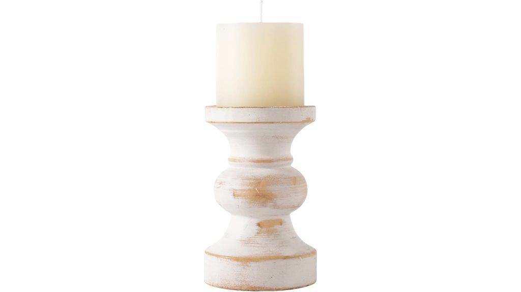 rustic wooden candle stand