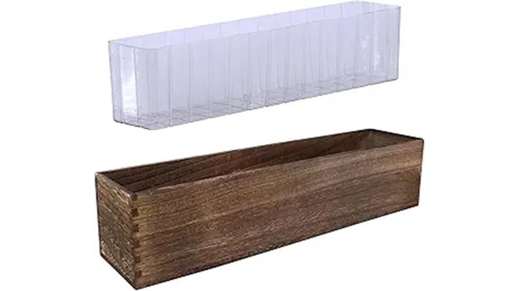 rustic wooden planter box