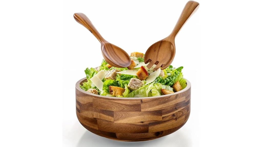 salad bowl set with utensils