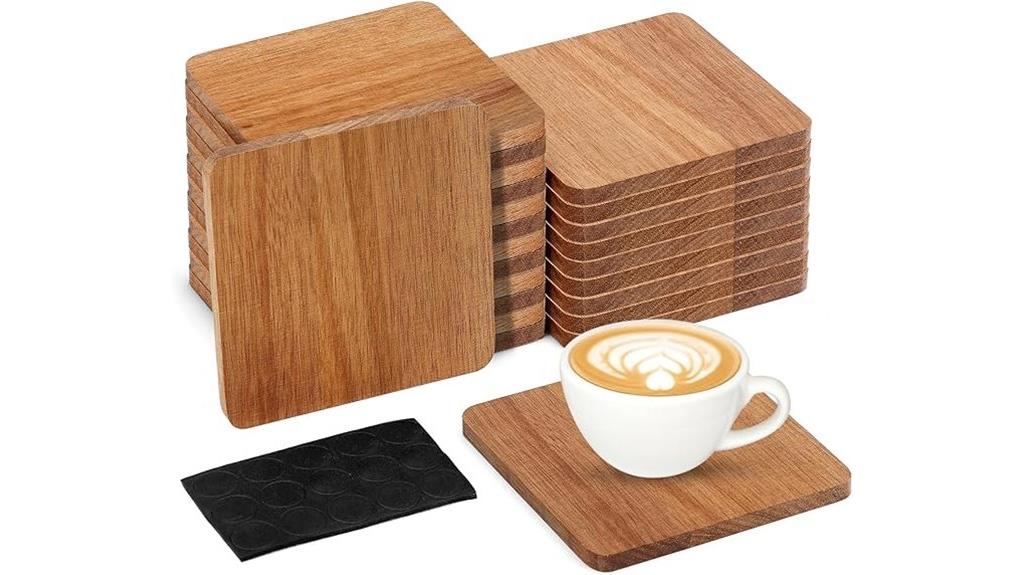 set of 24 wooden drink coasters