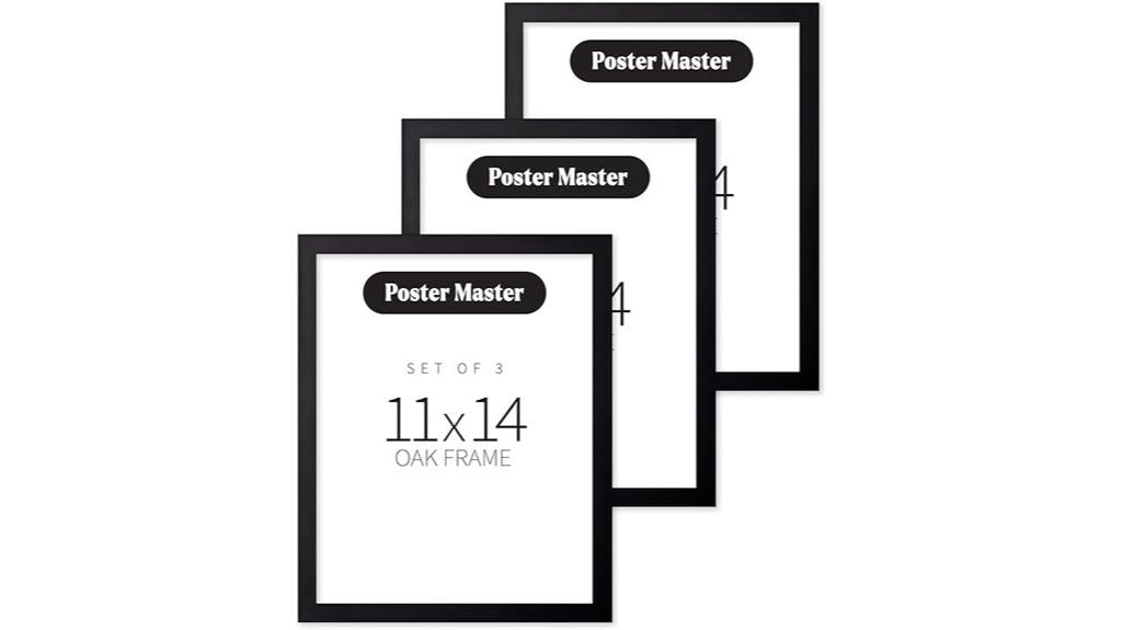 set of 3 black wood frames