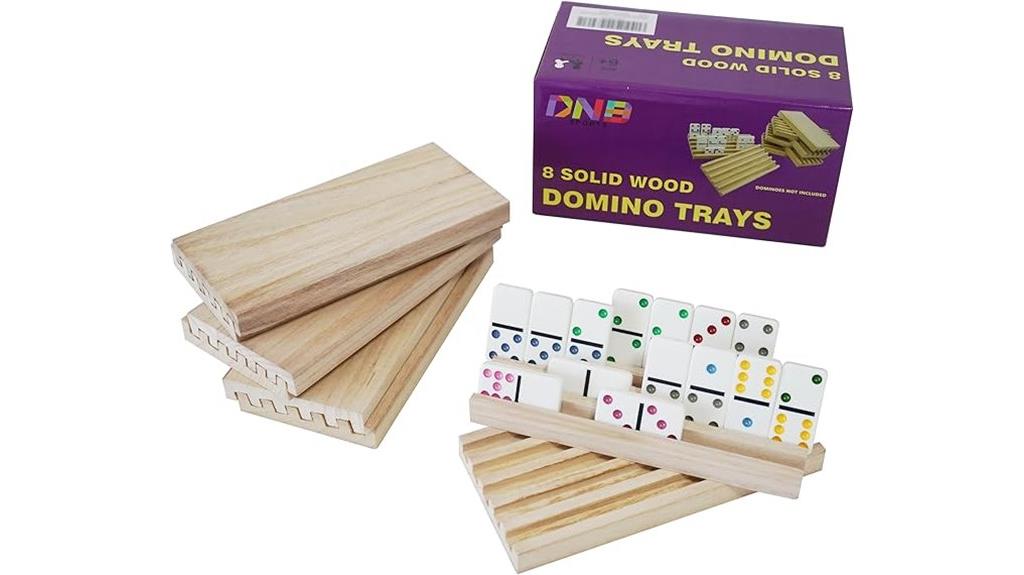 set of 8 wooden domino trays