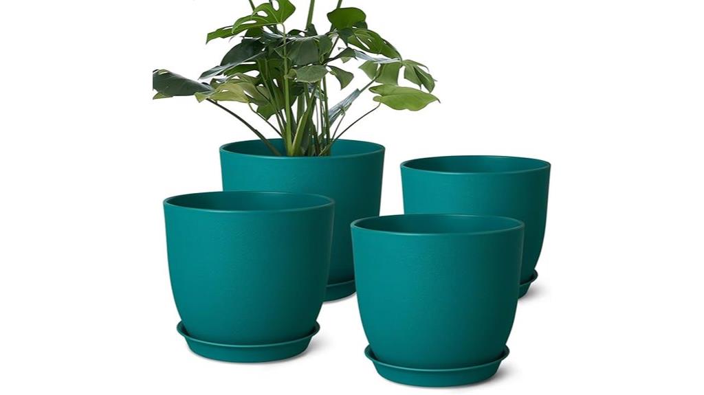 set of four drainage pots