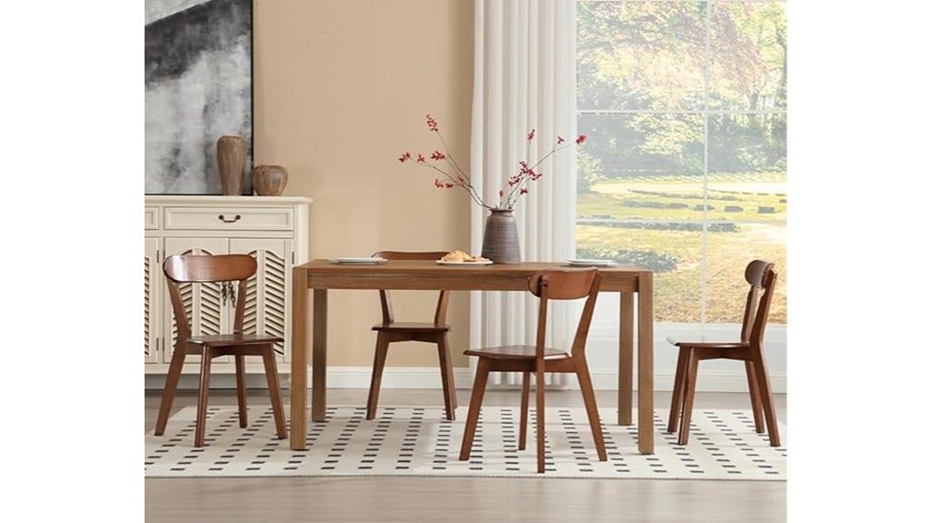set of four solid wood chairs